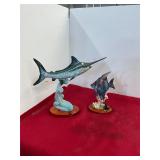 2 Nautical Carvings Sword Fish and Fish