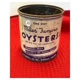 Miles Famous JH Miles Norfolk VA Pint Oyster Can