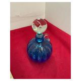 Art Glass Blue Decanter