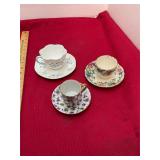 3 Tea Cup and Saucers
