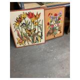 Framed Vintage Needle Point Wall Hanging