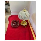 Vintage Lamp & Crystal Bowl