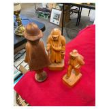 3 Hand Carved Wood Pieces