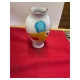 Signed Pottery Colorful Fish Vase