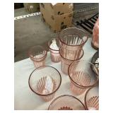 Pink Depression Glass Juice Glasses