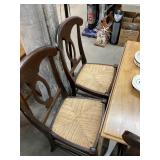 4 Wooden Rush Chairs