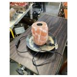 Salt Rock Lamp and Pottery Dish