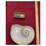 Mud Pie Oyster Shell Dish & Butter Knife