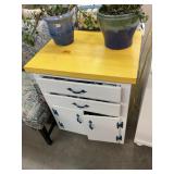 Yellow Top Wooden Storage Cabinet