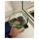 Uranium Green Depression Glass Vase
