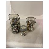 Antique Mason Jars With  Buttons