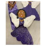 Mary Onley MAMA Girl Purple Angels Folk Art