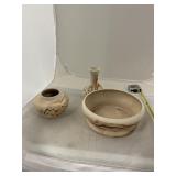 Lot of Three Nemadji Native American Pottery Piece