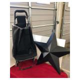 Metal Star and Grocery Cart