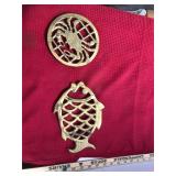 Brass Crab and Fish Trivet