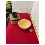 Antique Coffee Grinder and Bowl
