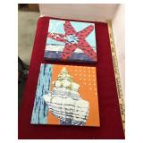 2 Sea Shell Wall Canvases