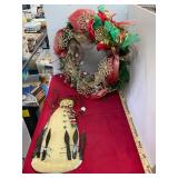 Christmas Wreath and Snowman