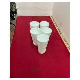 5 Milk Glass Tumblers