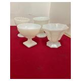 4 Milk Glass Vases
