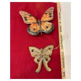 Pottery Signed Butterfly and Chirping Butterfly