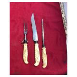 Vintage Sterling Band Carving Set