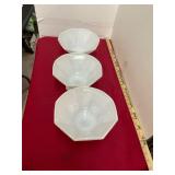 3 Milk Glass Fruit Compotes
