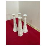 4 Milk Glass Vases