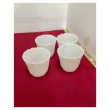 4 Fire King Hobnail Vases