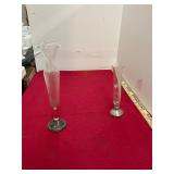 Sterling Weighted and Pewter Base Vases