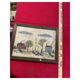 Signed Folk Art Oil on Canvas