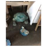 Large Concrete Frog and Rubber Frog