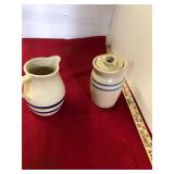 2 Piece Pottery Pitcher