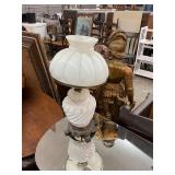 Milk Glass Antique Lamp