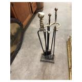 Fireplace Brass and Iron Tools