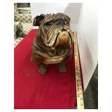 Vintage Chalkware Bull Dog Statue