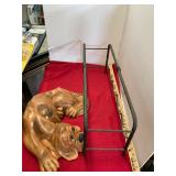 Vintage Ceramic Dog and Wine Rack