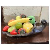 Vintage Fruit Ceramic Cornucopia