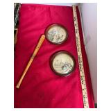 2 Bubble Glass Wall Hangings & Louisville Slugger