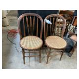 2 Antique Cane Bottom Chairs