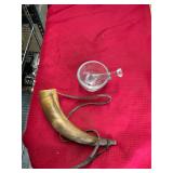 2 Piece Glass Mortar Pestle and Powder Horn