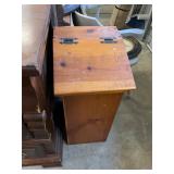 Vintage Wood Trash Can