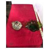 Elephant Pottery Jug and Art Glass Bowl