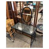 Iron Glass Top Vanity