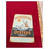 Moonlight Bay Oysters Metal Sign