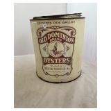 Irvington Packing Co White Stone Gallon Oyster Can