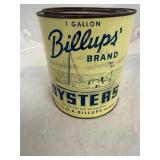 Billups Mathews VA Gallon Oyster Can