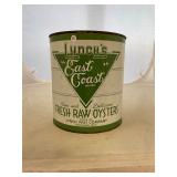 Lynchs East Coast Brand NJ 6 Gallon Oyster Can