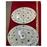 2 Blue Onion Church Hill Platters