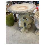 Concrete Sea Horse Bird Bath
